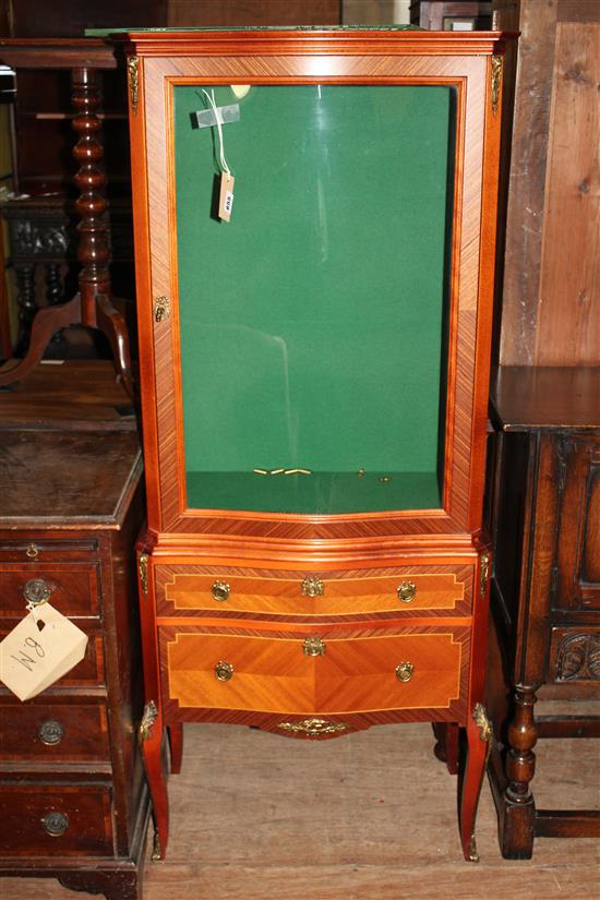 Louis XV style kingwood display cabinet
